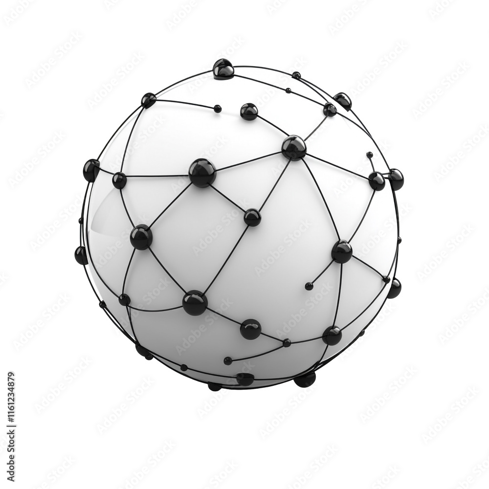 Poster abstract global network sphere: interconnected nodes