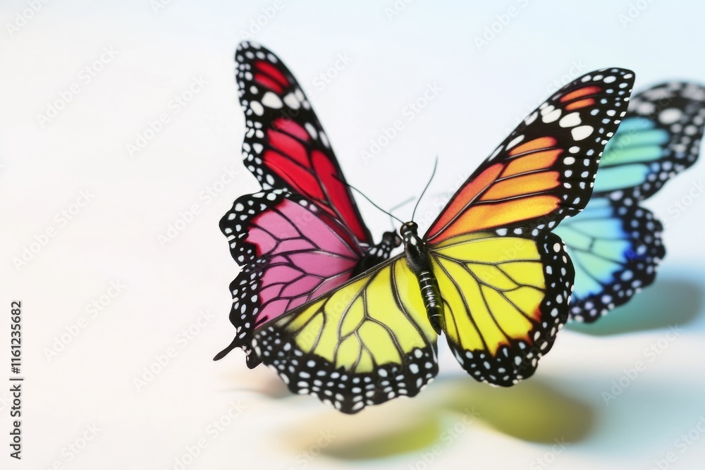 Poster a clear image of a butterfly's details on a white background, perfect for use in educational or scie