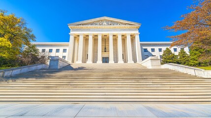Obraz premium Federal Reserve building facade showcasing the architectural grandeur and historical significance of a key financial institution, embodying stability and economic stewardship