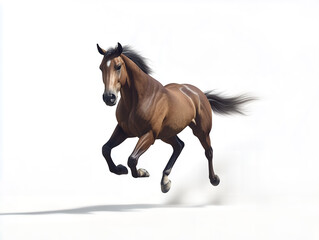 Obraz premium Brown horse in gallop, Powerful horse in motion