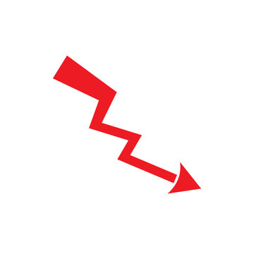 red arrow down, market crash, economic crisis, financial crisis, red going down loss concept