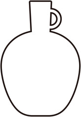 Isolated Pottery Outline.Ceramic Vase Outline. 
Transparent background.