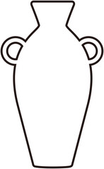 Isolated Pottery Outline.Ceramic Vase Outline. 
Transparent background.