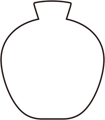 Isolated Pottery Outline.Ceramic Vase Outline. 
Transparent background.