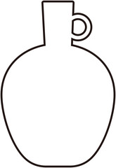 Isolated Pottery Outline.Ceramic Vase Outline. 
Transparent background.
