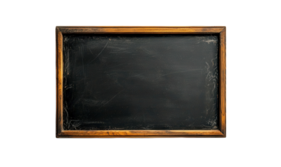 Vintage blackboard with wooden frame against a white background for creative displays and messages