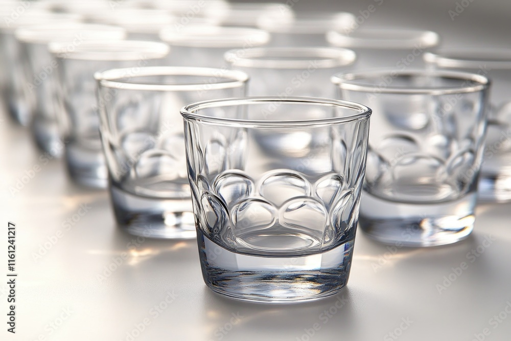 Aufkleber A collection of glasses resting on a table, ready for use or display