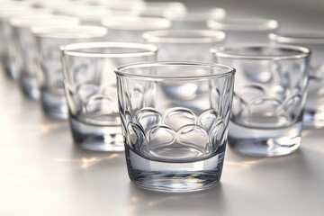A collection of glasses resting on a table, ready for use or display