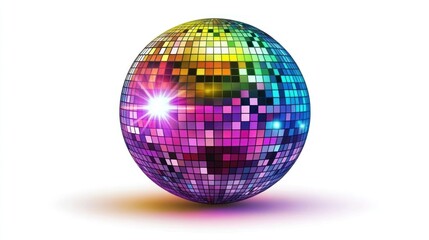 Rainbow Disco Ball Mirrored Surface Sparkling Lights Festive Vibe