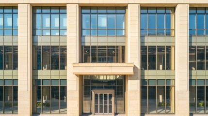 Fototapeta premium Historic Federal Reserve building exterior showcasing architectural grandeur and economic significance, embodying stability and financial stewardship in modern society