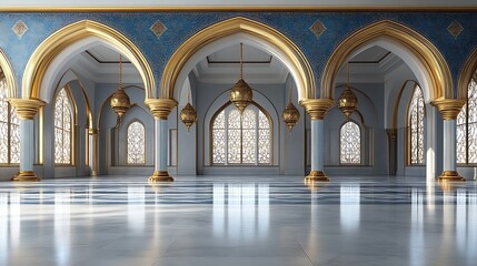 Obraz premium Elegant Islamic Palace Hall Interior Design