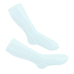 Pair white Tennis socks on white background