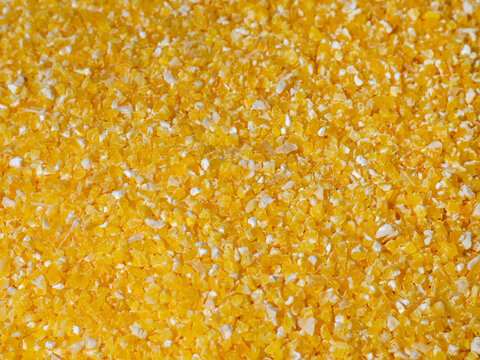 Corn groats. Crushed corn kernels for making porridge polenta and corn bread