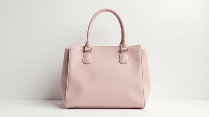Elegant beige handbag with gold hardware displayed against a minimal white background, perfect for showcasing fashion and accessory details
