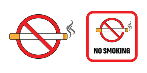No smoking sign symbol. No smoking sign icon vector isolated on white background.