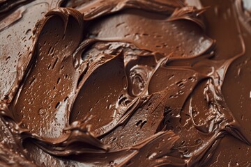  Fresh made chocolate frosting for cake. Image illustrated food for advertisement