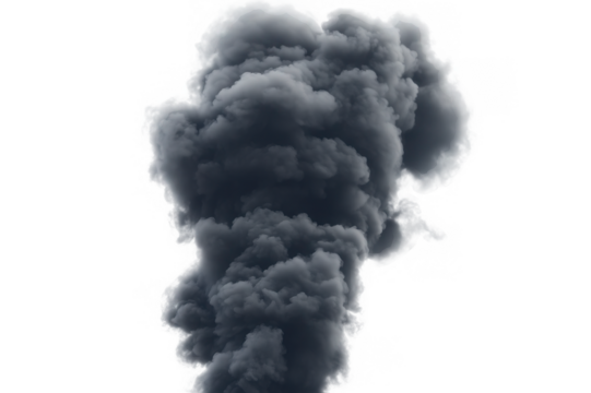 Black, vertical vapor, smoke on white background, png, no background, on transparent background, isolated