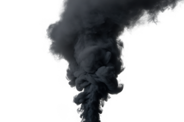 Black, vertical vapor, smoke on white background, png, no background, on transparent background, isolated