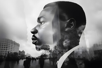 Happy martin luther king day background
, Black lives matter activist movement protesting against racism and fighting for equality - Demonstrators, protest on street for justice and equal rights
