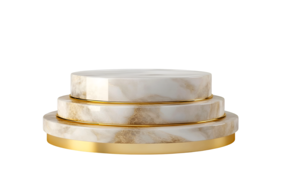 Elegant marble podium podium for product display isolated transparent background