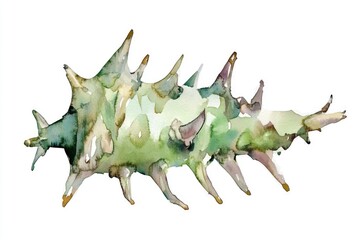 Fototapeta premium Watercolor art depicting a beautiful sea shell, great for beach or ocean-inspired designs