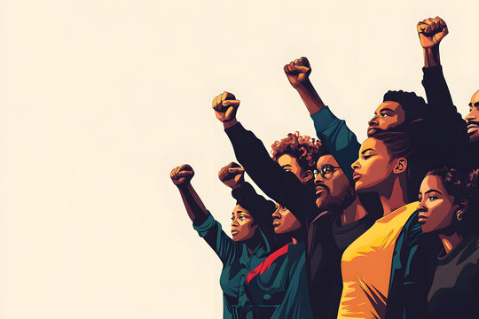 Happy martin luther king day background
, Black lives matter activist movement protesting against racism and fighting for equality - Demonstrators, protest on street for justice and equal rights
