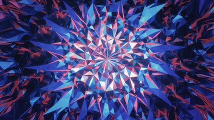 "Mesmerizing Multi-Layered Abstract Geometric Background with Overlapping Vibrant Kaleidoscopic Triangles, Dynamic Movement, and Fluid Organic Aesthetic"