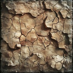 Cracked earth textures reveal the beauty of drought in an arid landscape at golden hour