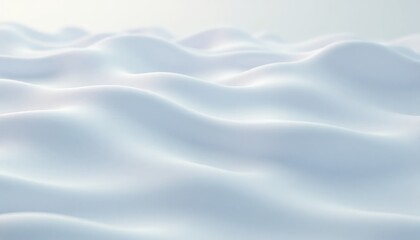 Fototapeta premium Abstract white wave, Soft hills, Pale blue flow, Smooth landscape