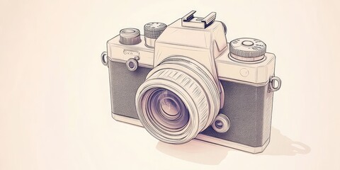 A vintage camera illustration, showcasing its design and features.