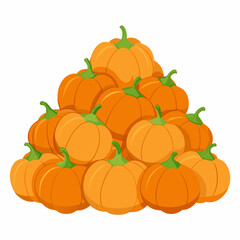 Pile of Bright Orange Pumpkins: Perfect for Autumn and Harvest-Themed Designs.