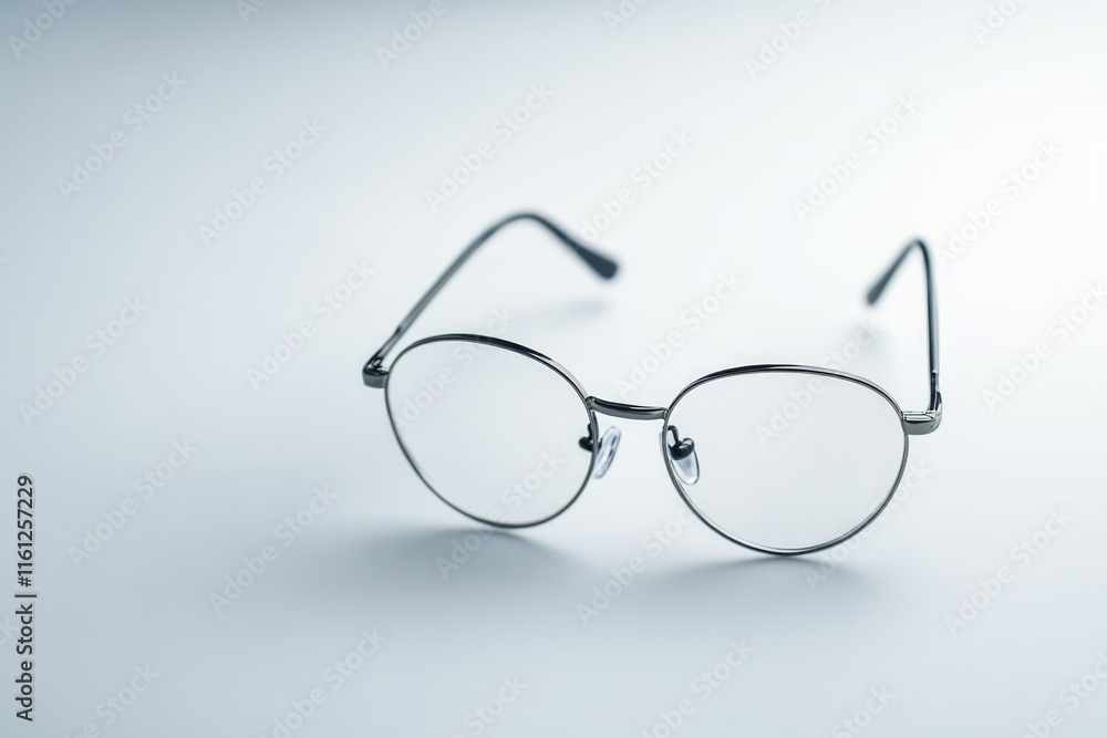 Poster a pair of glasses resting on a table with a calm and peaceful atmosphere