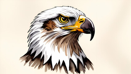Obraz premium Bald eagle on white background. 
