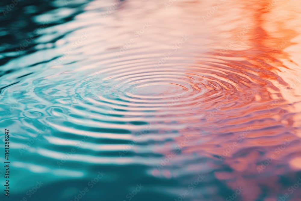 Poster A close-up view of water ripples on the surface, suitable for use in scenes depicting calmness or tranquility