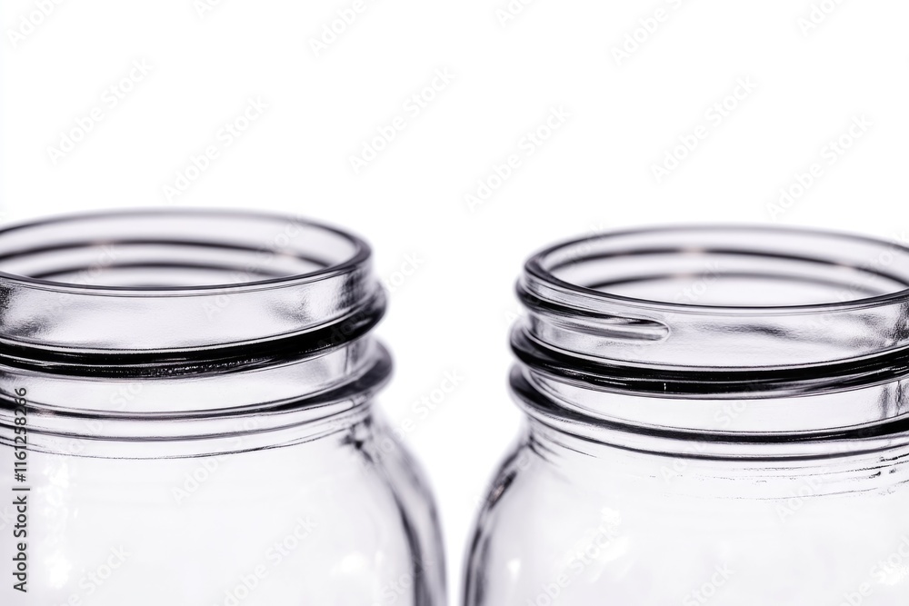 Poster two glass jars sit on a table with a rustic or vintage feel