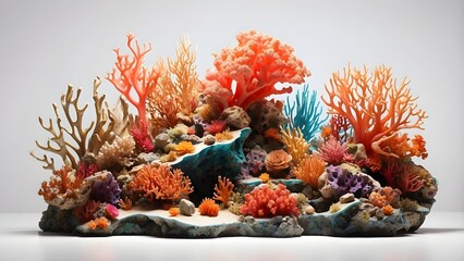 Isolated coral reef on a clear background cutout