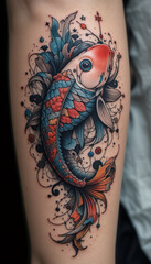  Abstract Koi Fish Tattoo Art