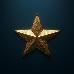 Obraz premium Elegant gold star emblem on a dark background, sophisticated decorative item