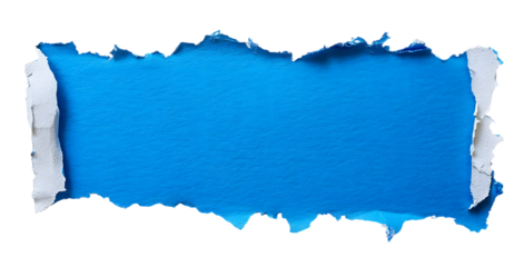 morceau de carton bleu déchiré, png sur fond transparent