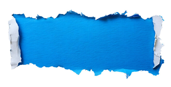 morceau de carton bleu d&eacute;chir&eacute;, png sur fond transparent
