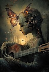 Fairytale painting with guitar