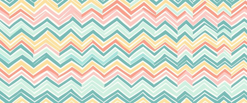 Chevron zigzag pattern in pastel colors with vibrant design elements