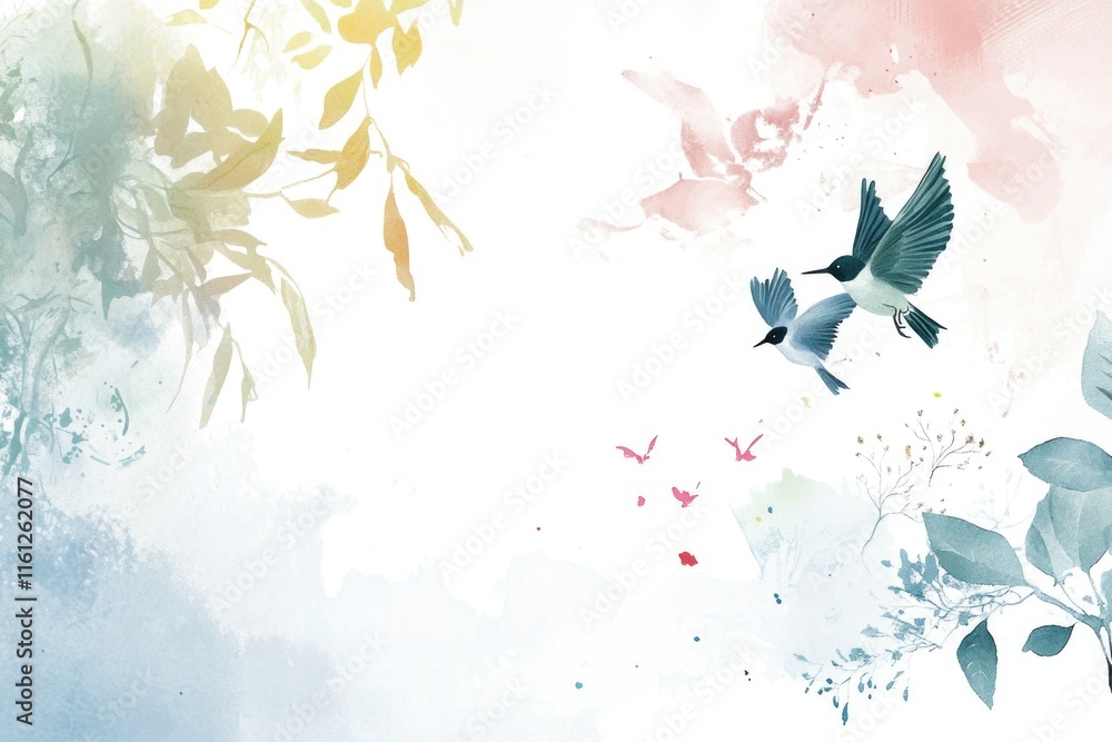 Poster a close-up view of a hummingbird flying through the air, its wings beating rapidly as it navigates t