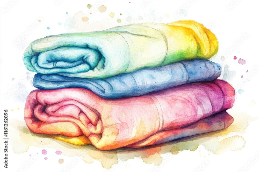 Poster a collection of soft towels stacked together