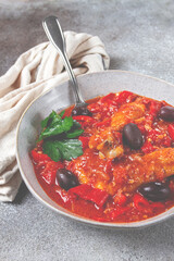 Pollo alla romana, Roman chicken, homemade, no people,