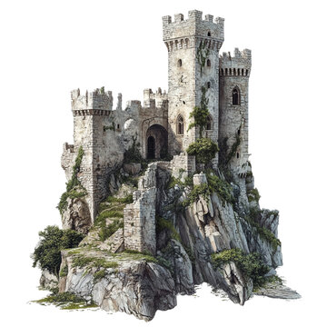 Ancient Cliffside Castle: A Majestic Ruin