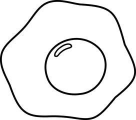 poached egg outline. 
Isolated fried egg outline. 
Transparent background.