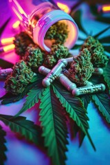 Obraz premium A close-up photo of fresh marijuana buds