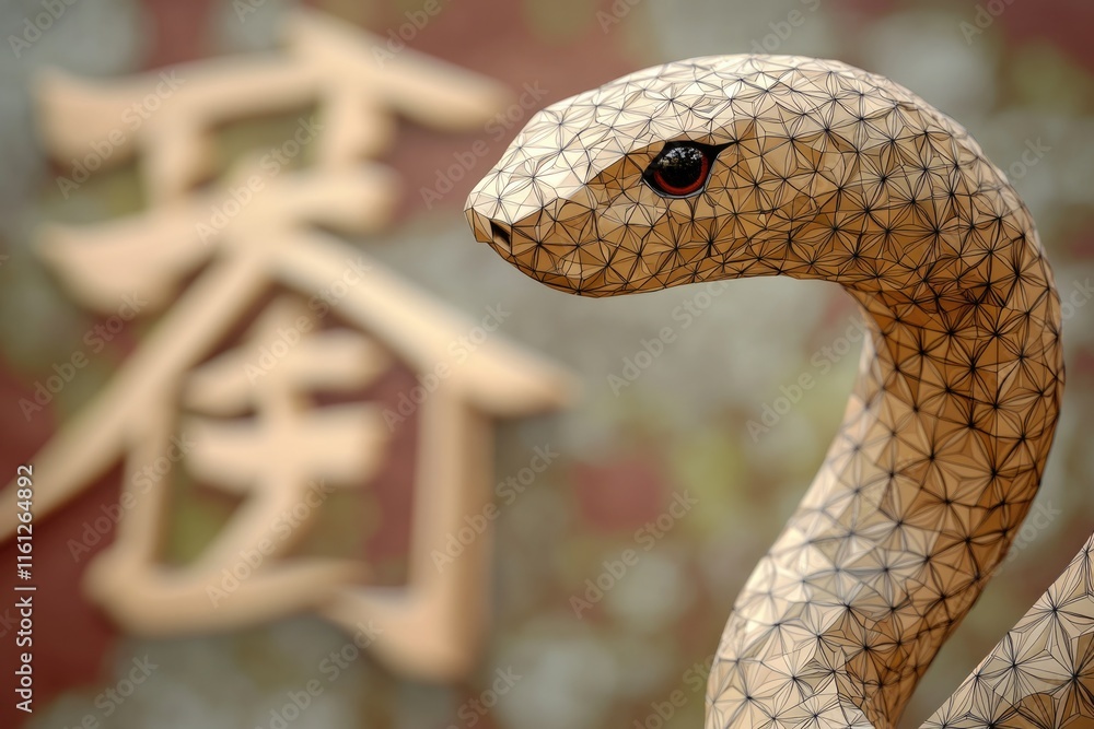 Aufkleber A detailed view of a snake statue, perfect for use in design projects or as a reference image