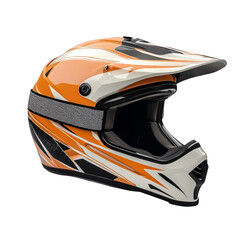 Fototapeta premium Orange and White Motocross Helmet